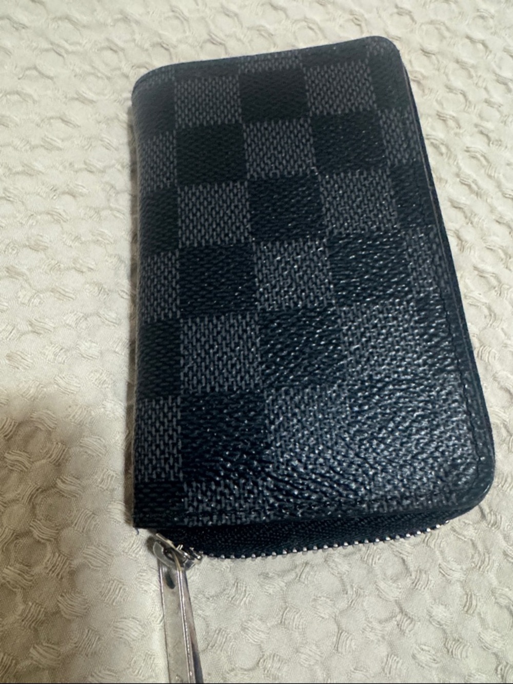 Louis Vuitton Black Damier Graphite Zip Wallet. Not sticky . No box